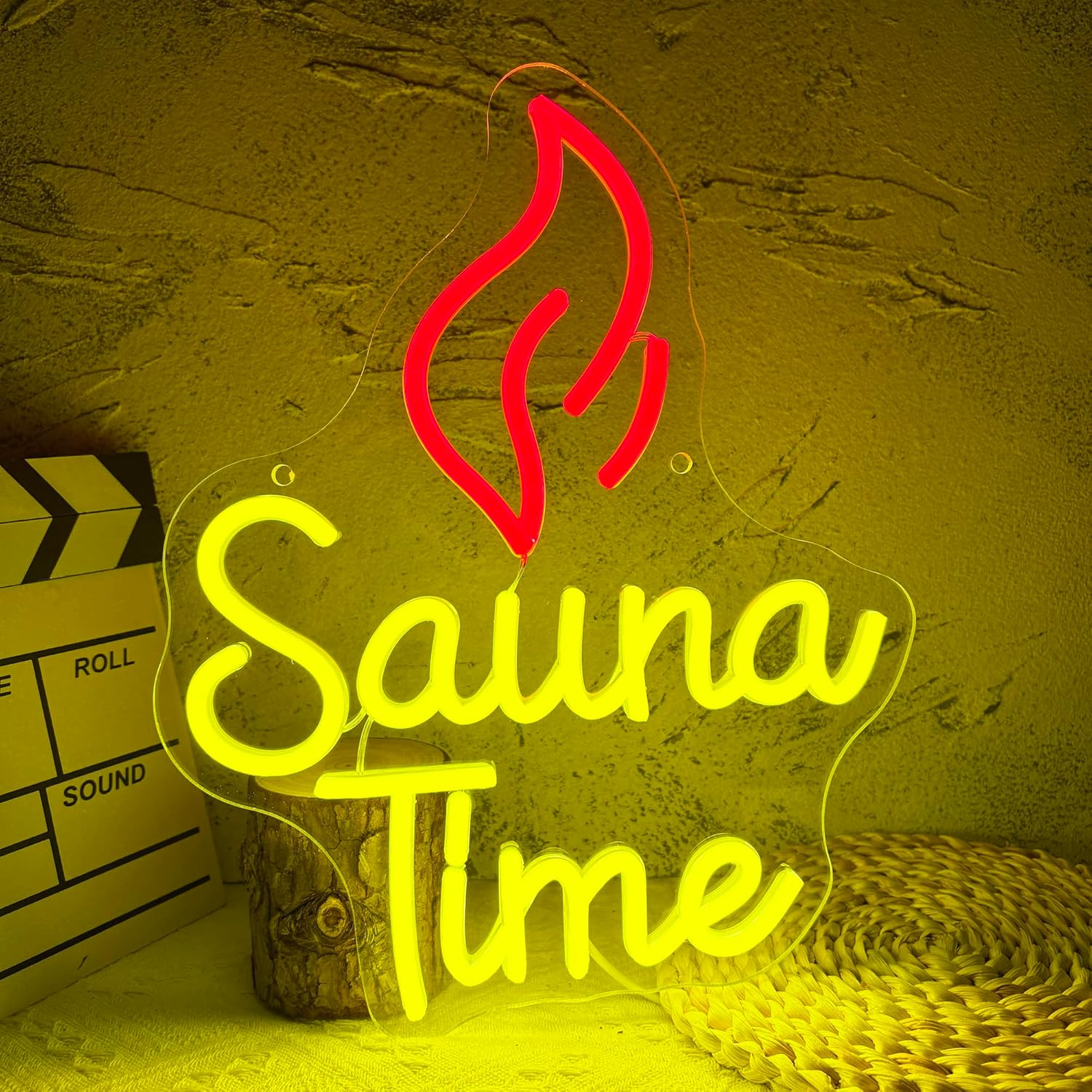 Spa Wellness Gym - Letreiro Neon Sauna Time, Luz Neon